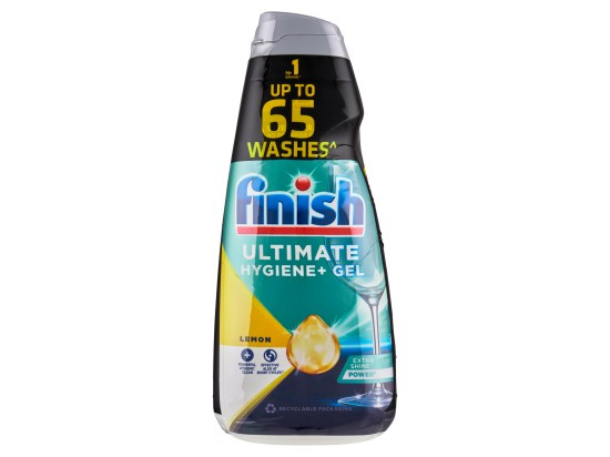 Finish Lemon Ultimate Hygiene+ gel do myčky nádobí (2×0,65 l)