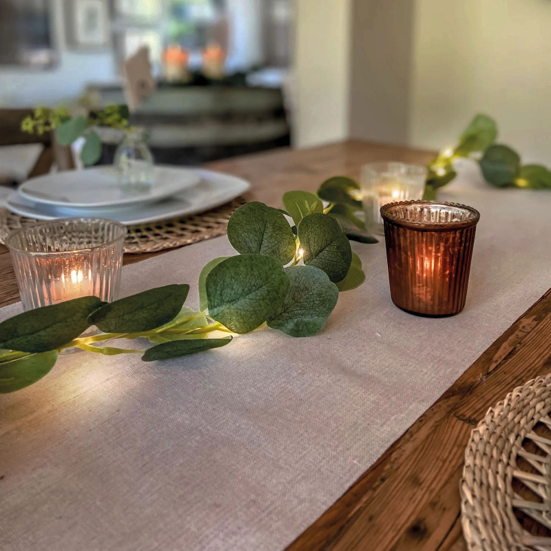 LED světelný řetěz s listy, 20 LED, 2 m, teplá bílá