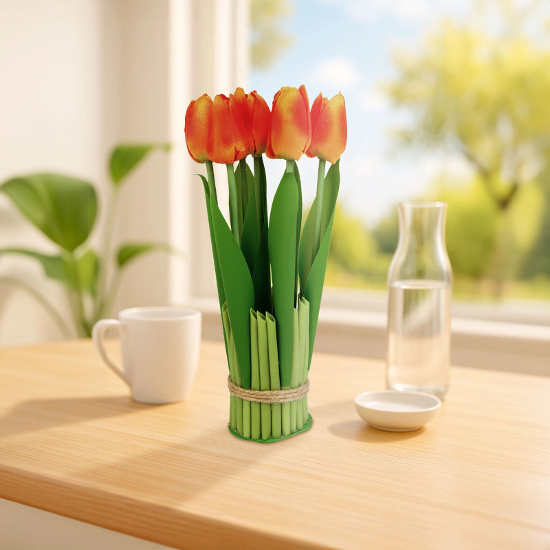 Umělá dekorativní rostlina tulipán oranžová