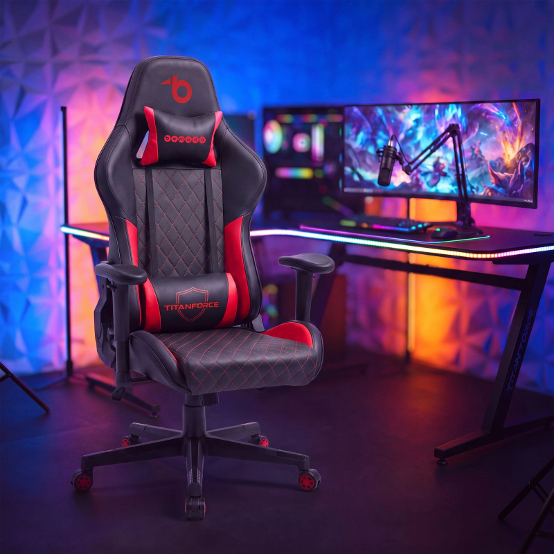 TitanForce herní židle s polštáři černá/červená