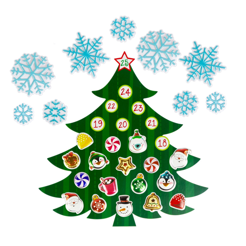 Vánoční samolepicí nástěnný adventní kalendář