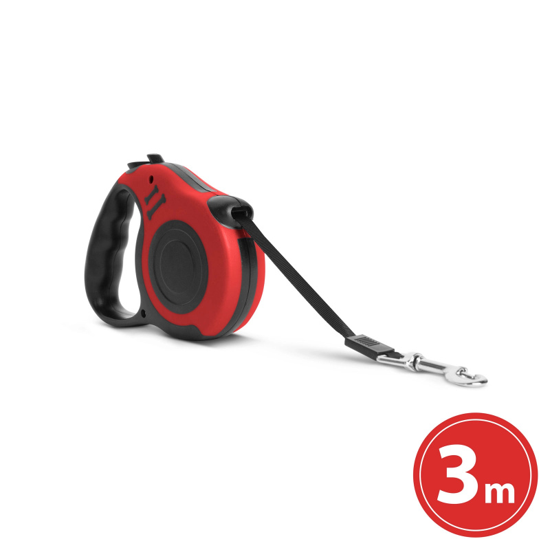 Automatické vodítko pro psy 3 m červené