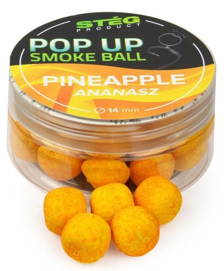 Stég plovoucí boilie pop up smoke ball 25 g 14 mm - pineapple
