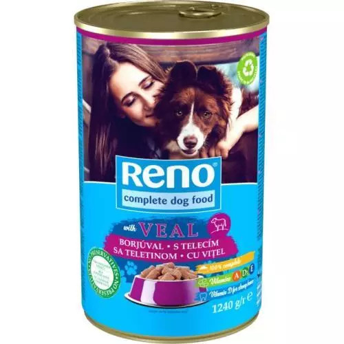 Reno Konzerva pro psy s telecím v omáčce, 1240 g