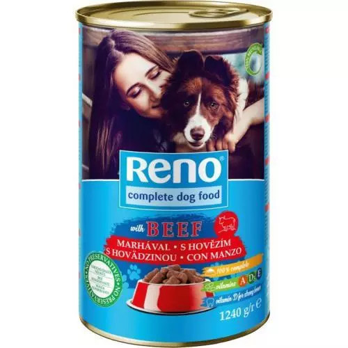 Reno Konzerva pro psy hovězí kousky v omáčce, 415 g