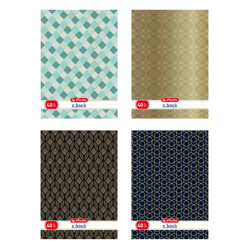 Designový sešit Herlitz A4/40ls linka, obálka s 3D a UV efektem - art deco