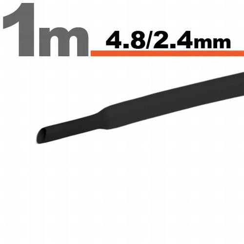 Černá smršťovací bužírka 4,8/2,4 mm