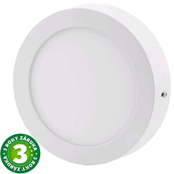 Prémiový přisazený LED panel 12W 950lm, denní, kruhový, 3 roky