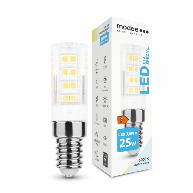 Keramická LED žárovka E14 3,5 W studená bílá 6000 K MODEE SMART LIGHTING