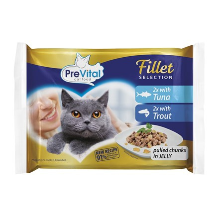PreVital Kapsička tuňák-pstruh pro kočky 4 x 85 g