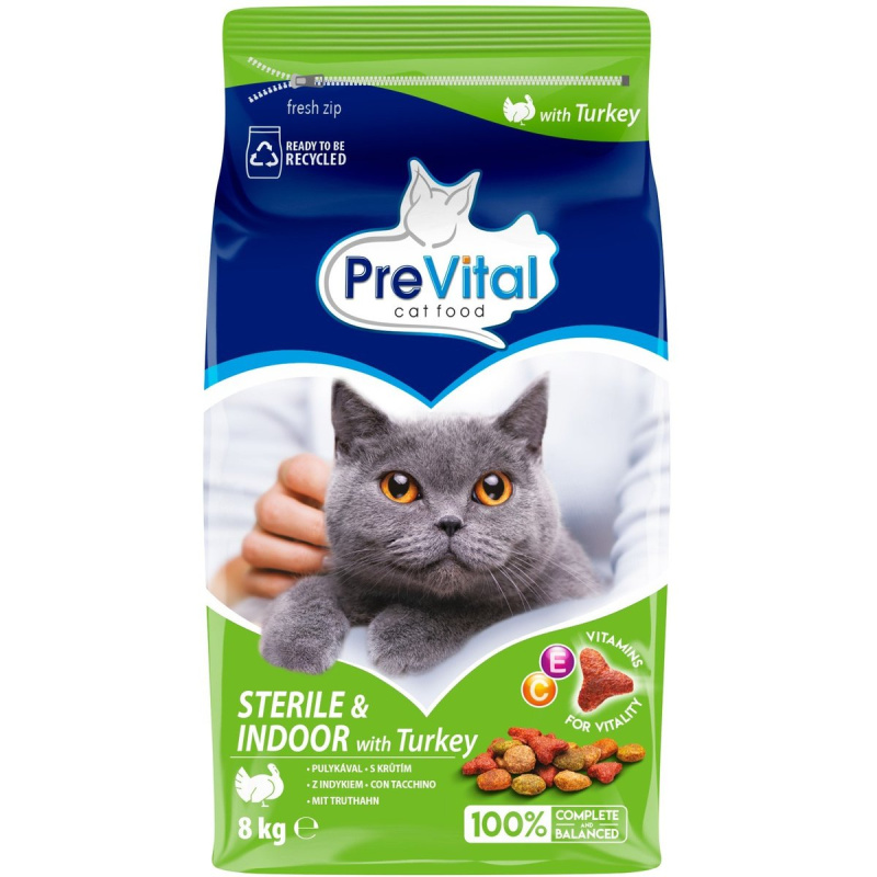 PreVital Granule krůtí pro indoor sterilizované kočky