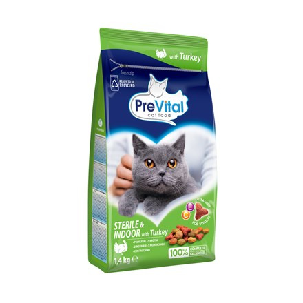 PreVital Granule krůtí pro indoor sterilizované kočky