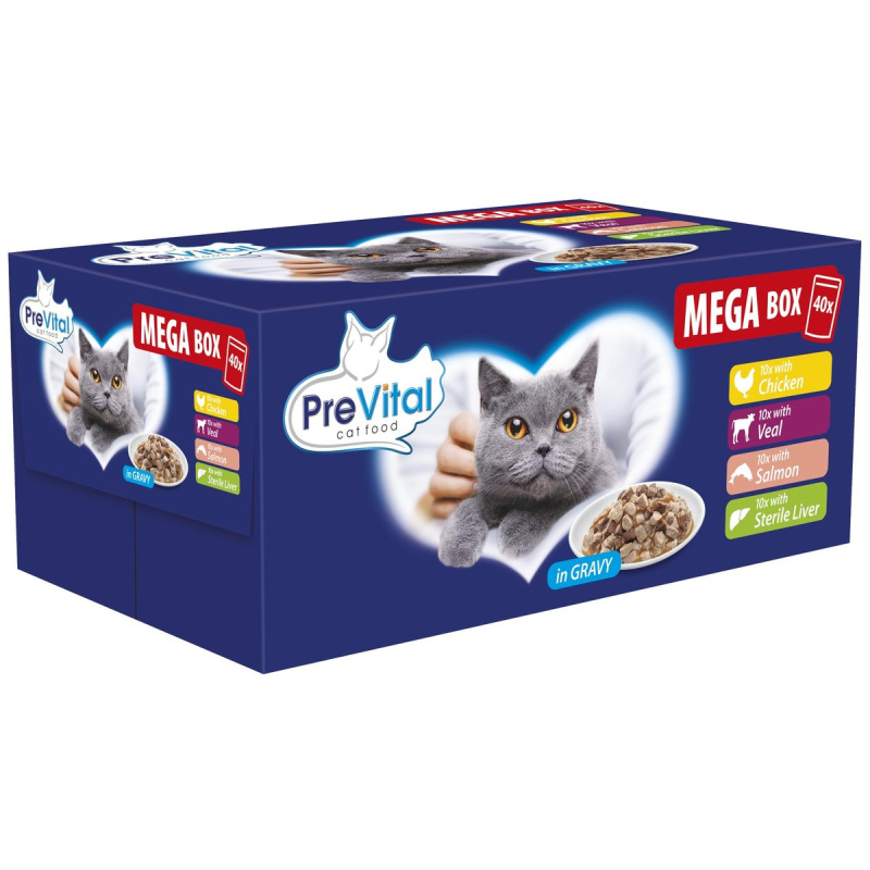 PreVital Kapsičky megapack pro kočky, 40×100 g