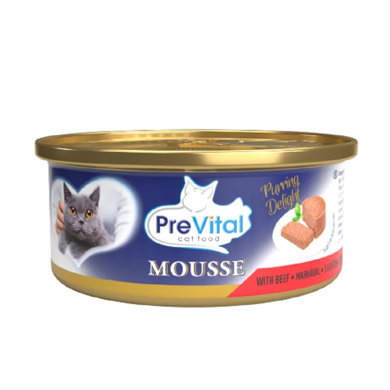 PreVital Mousse jemná paštika s hovězím pro kočky