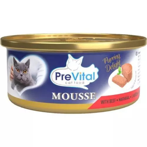 PreVital Mousse jemná paštika s hovězím pro kočky