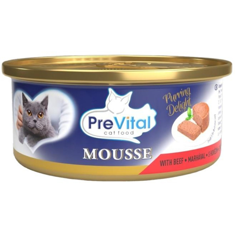 PreVital Mousse jemná paštika s hovězím pro kočky