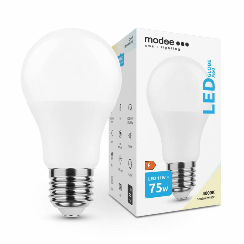 Modee E27 11W A60 LED studená 4000K