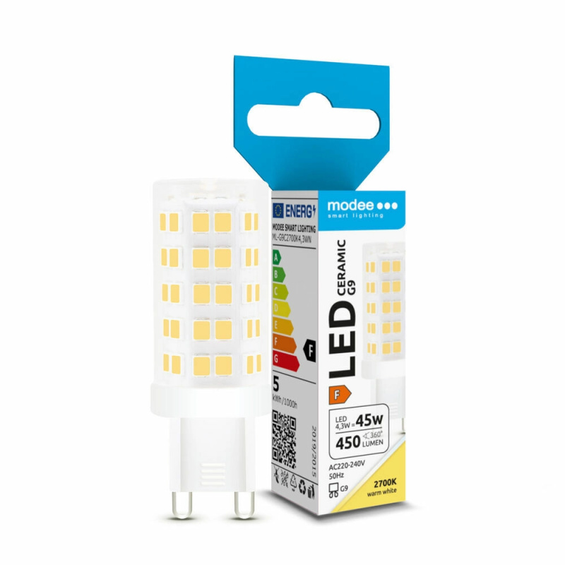 Modee Lighting LED G9 Ceramic žárovka G9 4,3W teplá bílá ML-G9C2700K4,3WN ERP