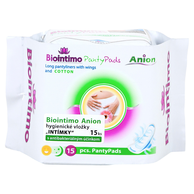 Biointimo Hygienické vložky Anion intimky s křidélky 15 kusů