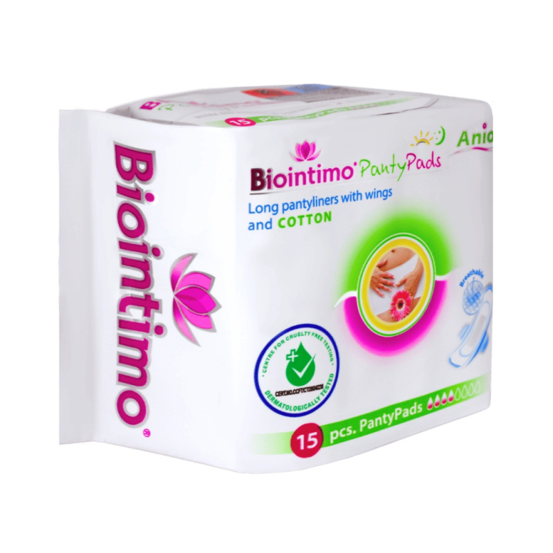 Biointimo Hygienické vložky Anion intimky s křidélky 15 kusů