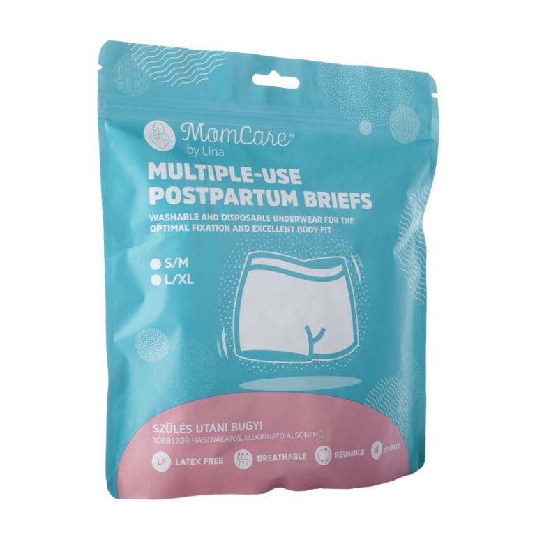 MomCare by Lina Postpartum Briefs poporodní kalhotky S-M 4 ks