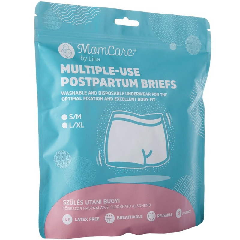 MomCare by Lina Postpartum Briefs poporodní kalhotky S-M 4 ks
