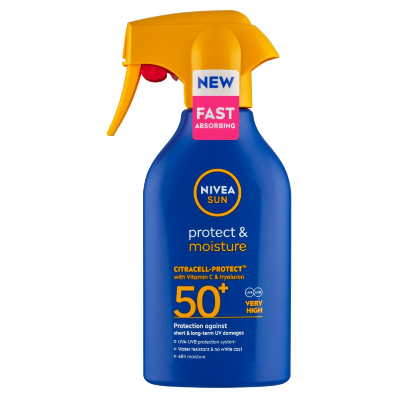 NIVEA SUN Protect & Moisture hydratační sprej na opalování SPF 50+ 270 ml