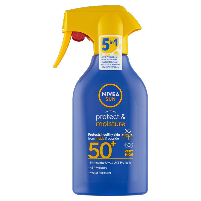 NIVEA SUN Protect & Moisture hydratační sprej na opalování SPF 50+ 270 ml