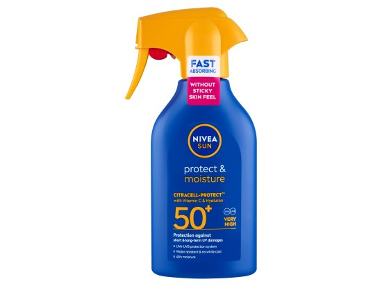 NIVEA Sun Protect&Moisture sprej na opalování SPF50+ 250 ml