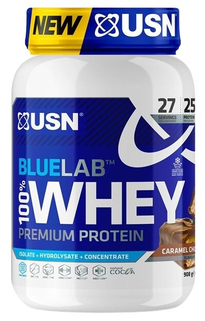 USN BlueLab 100% Whey Premium Protein 908g - čokoláda, karamel