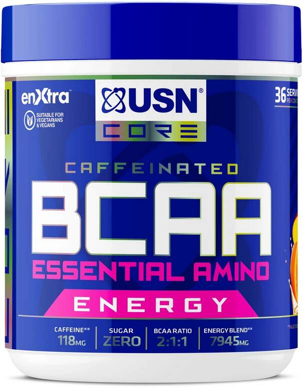 USN BCAA+ Power Punch Energy 400g - mango, pomeranč
