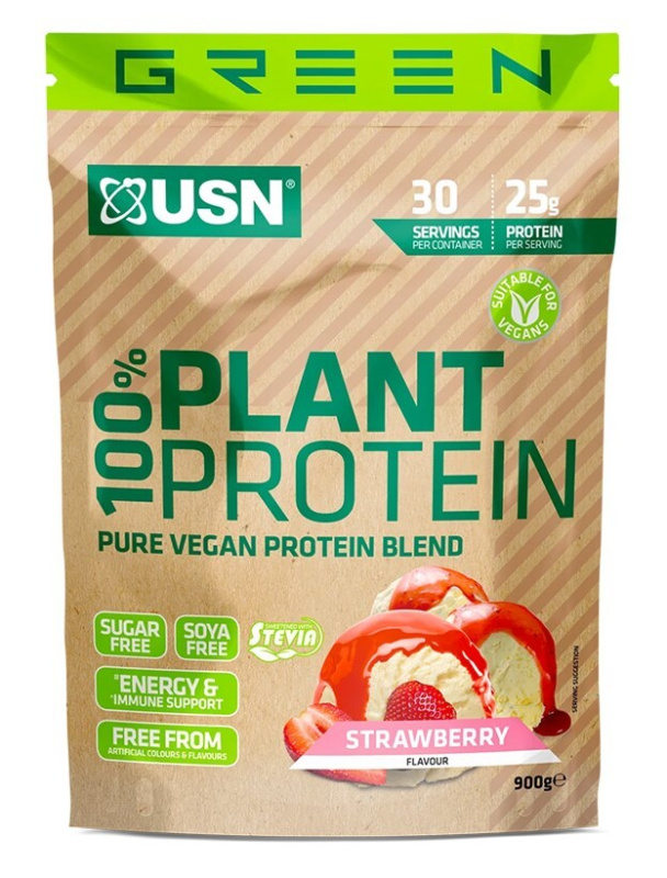 USN 100% Plant Protein 900g - jahoda