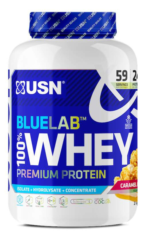 USN Bluelab 100% Whey Premium Protein 908 g - karamel/ popcorn