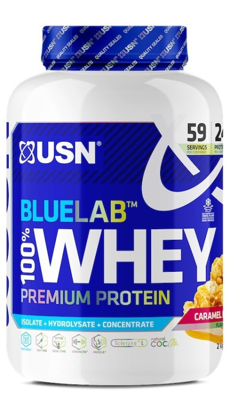 USN BlueLab 100% Whey Premium Protein 2000g - karamelový popcorn
