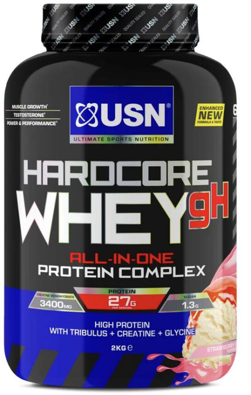 USN Hardcore Whey gH 2000g - jahoda