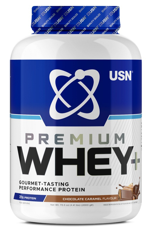 USN Whey+ Premium Protein 2000 g - čokoláda/karamel 