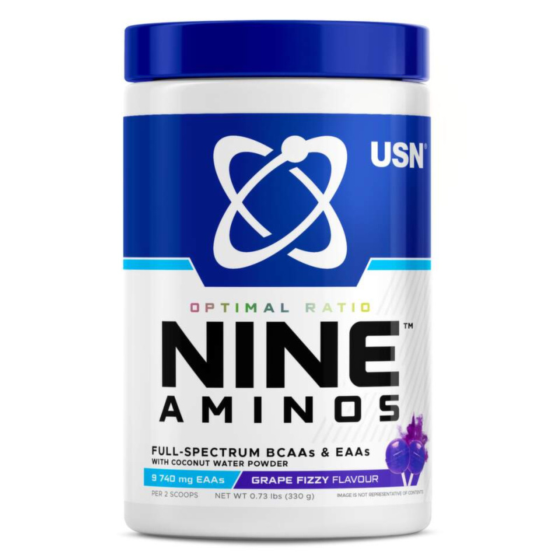 USN Nine Aminos 330 g - šumivé hrozny
