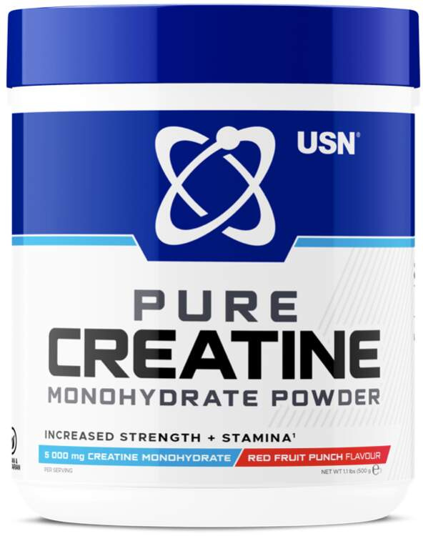 USN Pure Creatine Monohydrate 500 g - červený ovocný punč 