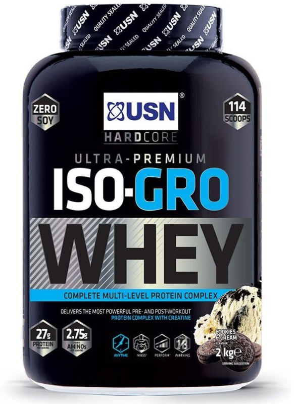 USN ISO-GRO Whey 2000 g - smetanová sušenka