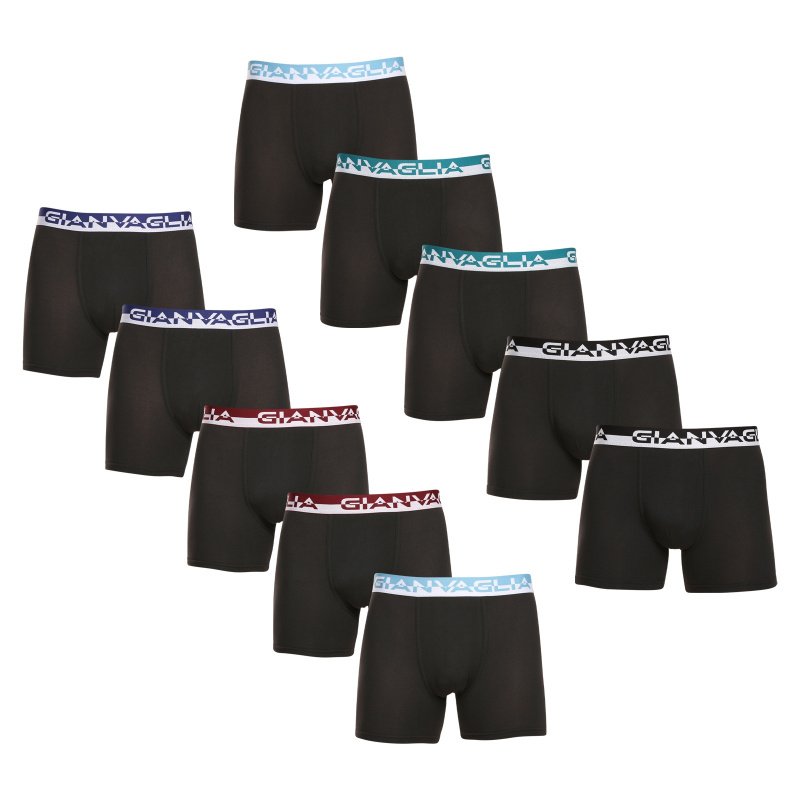 10PACK pánské boxerky Gianvaglia černé (GVG-5012) M, trenky / trenýrky