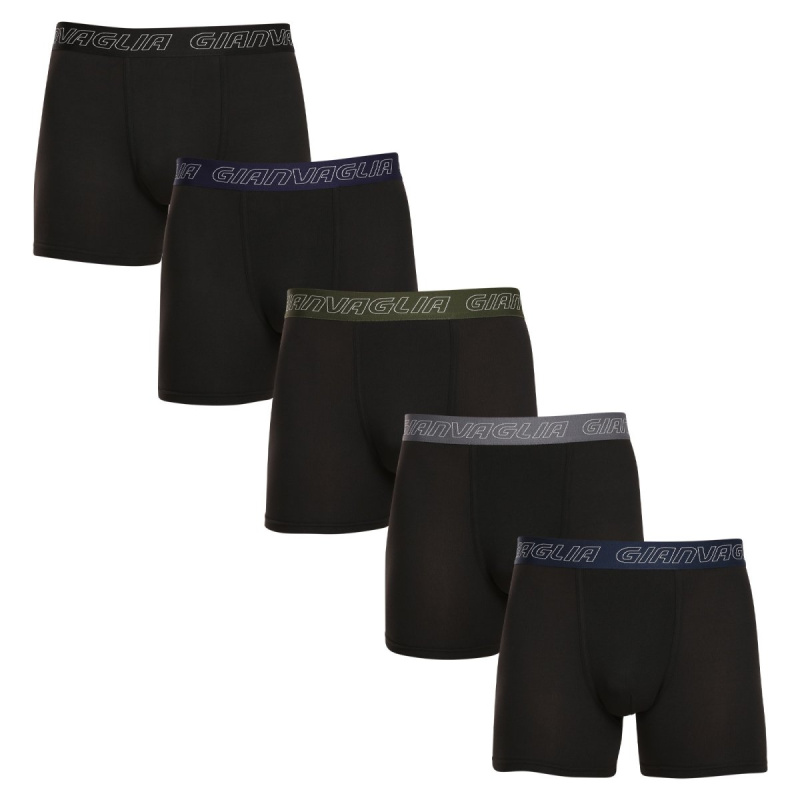 5PACK pánské boxerky Gianvaglia černé (GVG-5014) XXL, trenky / trenýrky