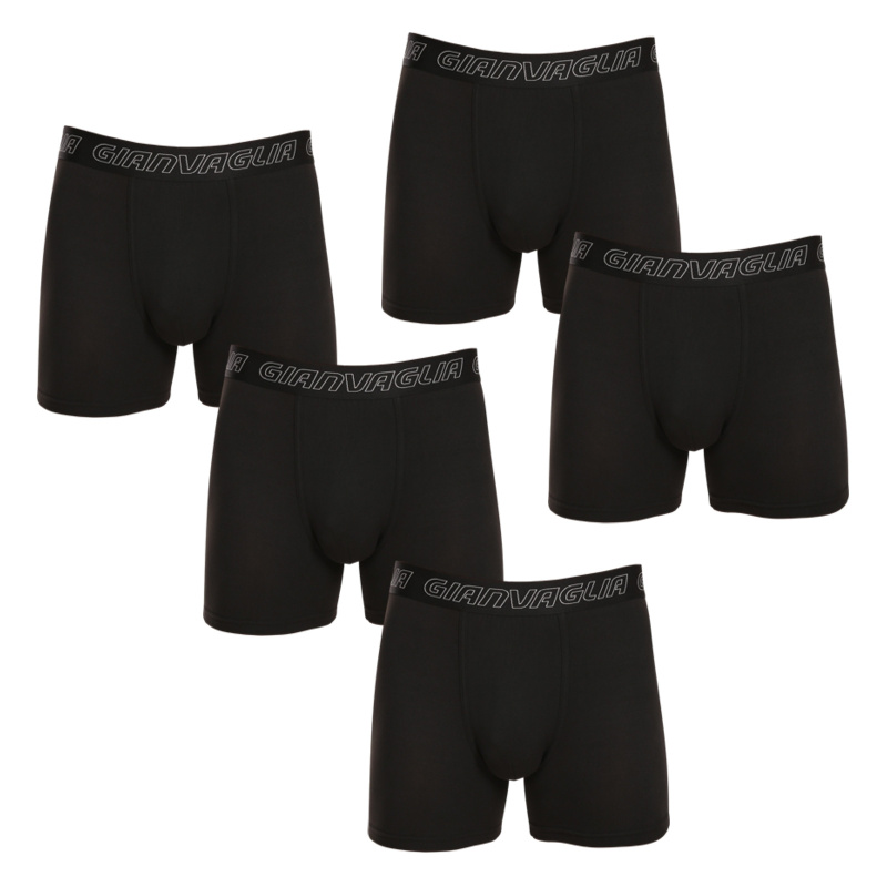 5PACK pánské boxerky Gianvaglia černé (GVG-5015) XXL, trenky / trenýrky
