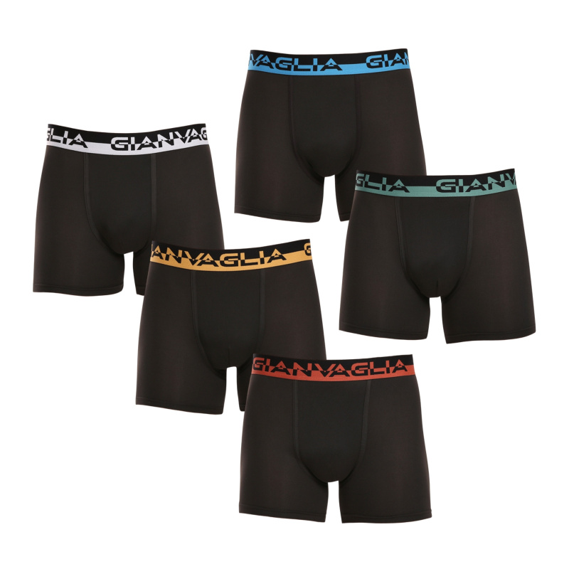 5PACK pánské boxerky Gianvaglia černé (GVG-5008) M, trenky / trenýrky