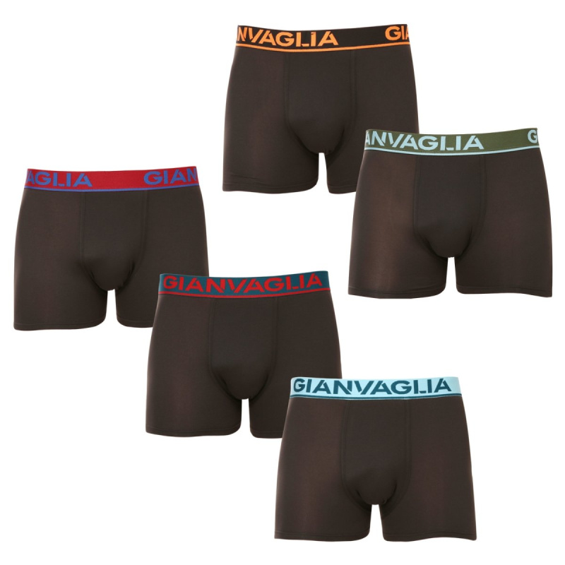 5PACK pánské boxerky Gianvaglia černé (GVG-5010) M, trenky / trenýrky