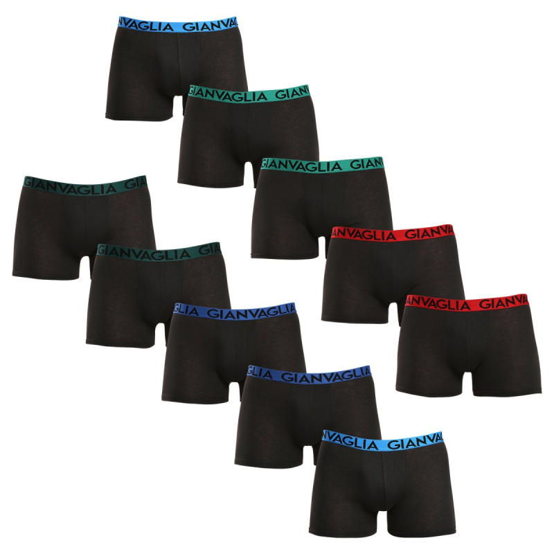 10PACK pánské boxerky Gianvaglia černé (021) 3XL, trenky / trenýrky