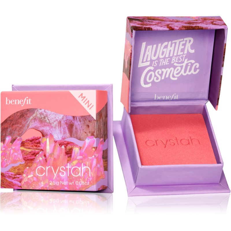 Benefit Crystah WANDERful World Mini pudrová tvářenka odstín Strawberry pink 2,5 g
