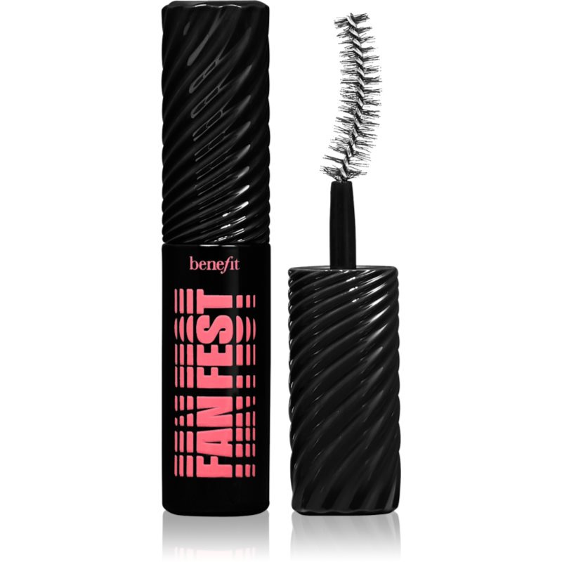 Benefit Fan Fest Fanning & Volumizing Mascara Mini řasenka pro objem a zahuštění řas odstín Hyper Black 4 g