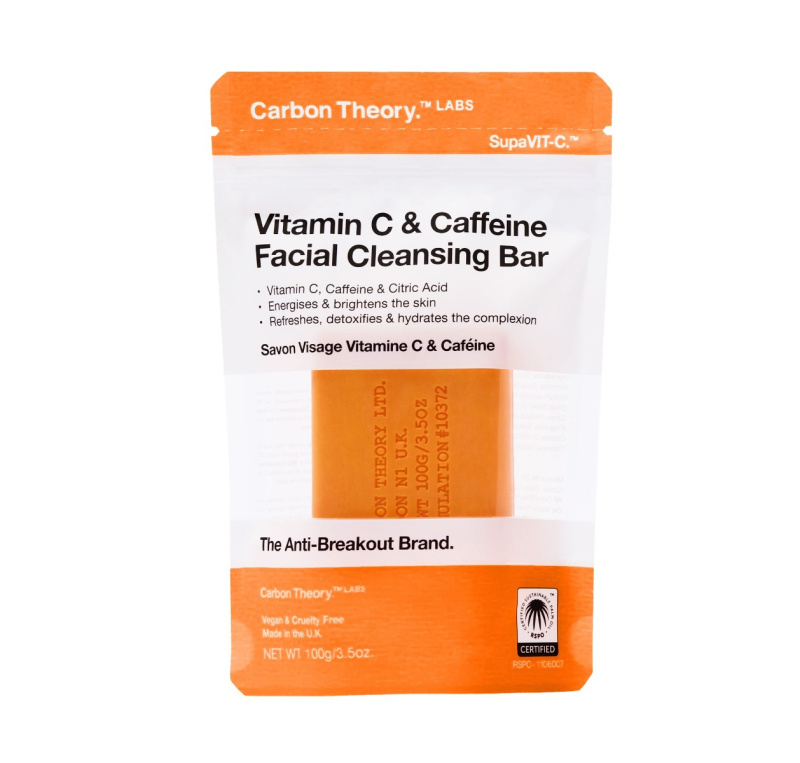 Carbon Theory Facial Cleansing Bar Vitamin C & Caffeine čisticí mýdlo na obličej s vitaminem C Orange 100 g