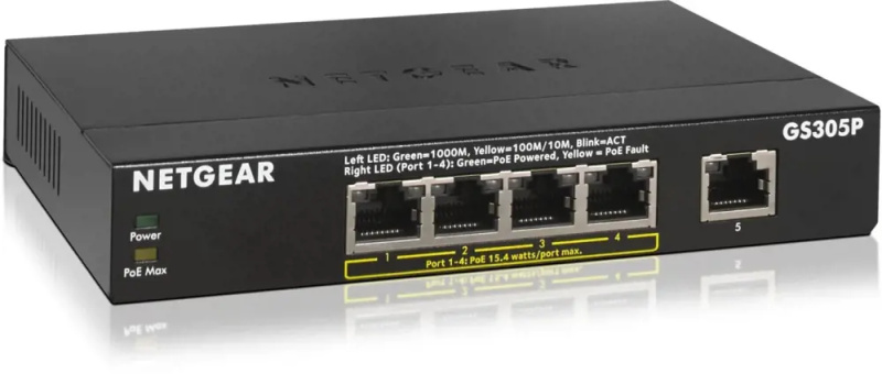 NETGEAR 5PT GE UNMANAGED SWCH W/POE/POE+