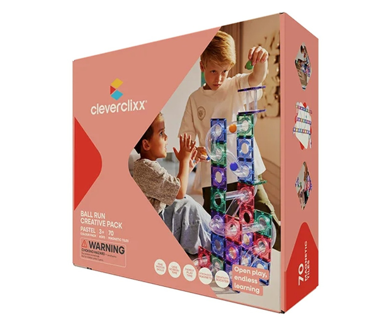 Cleverclixx - Kuličková dráha Creative Pastel – 70 ks